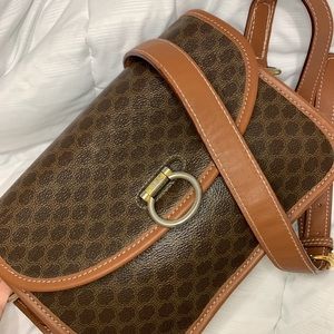 Celine Vintage Macadam Cross Body Bag